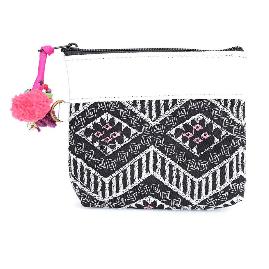 Geometric Leather Coin Purse wit Tassel - Thailand Bags La Vie Bien Geometric Leather Coin Purse wit Tassel - Thailand