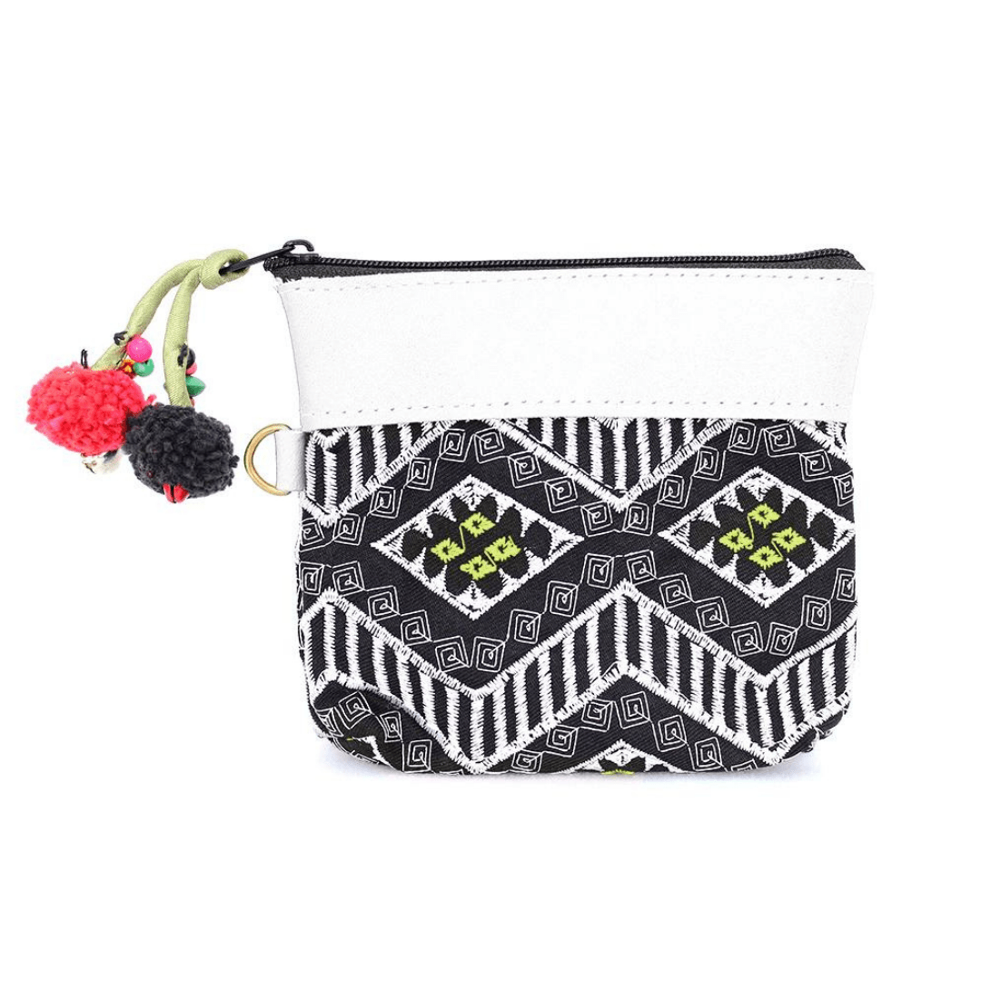 Geometric Leather Coin Purse wit Tassel - Thailand Bags La Vie Bien Geometric Leather Coin Purse wit Tassel - Thailand
