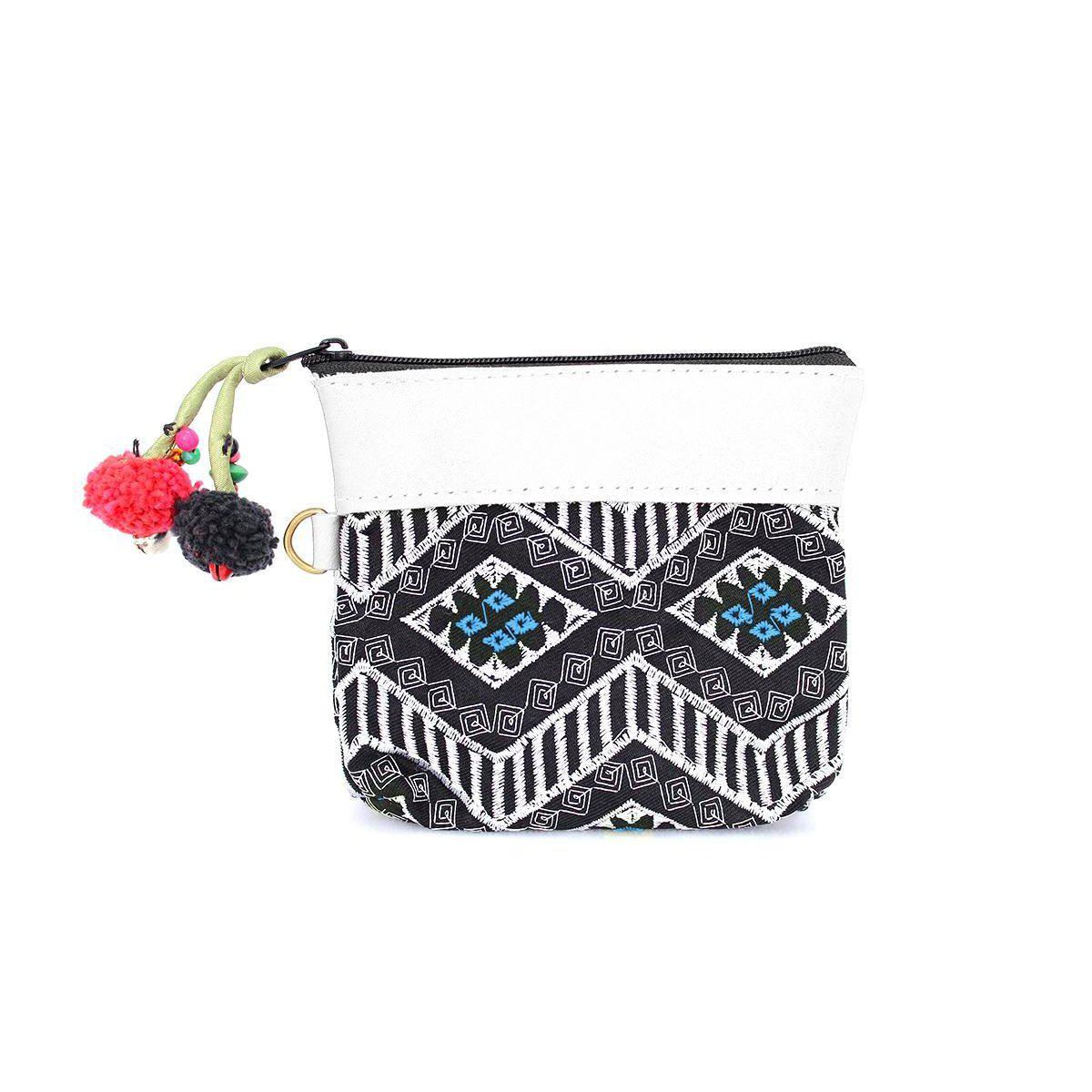 Geometric Leather Coin Purse wit Tassel - Thailand Bags La Vie Bien Geometric Leather Coin Purse wit Tassel - Thailand