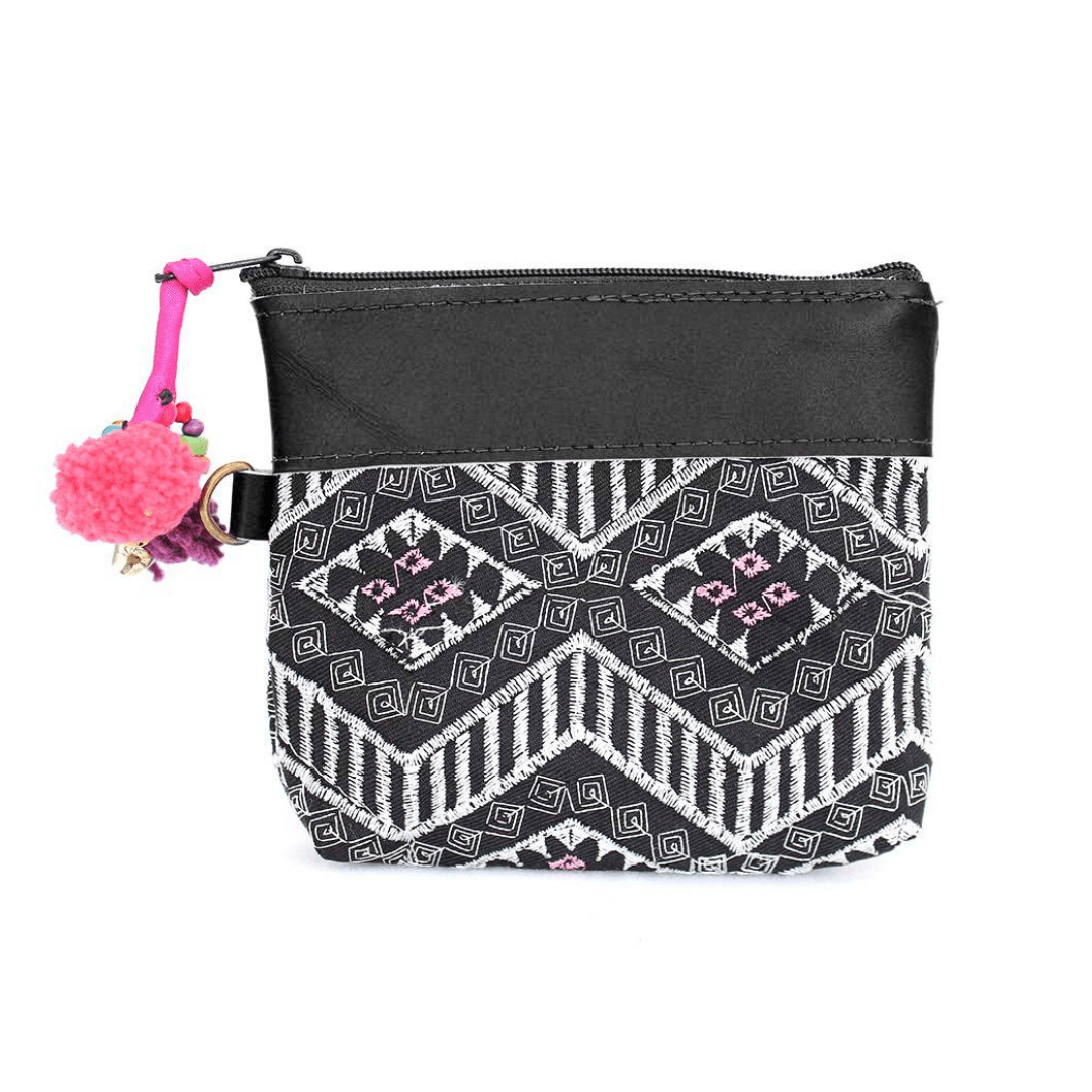 Geometric Leather Coin Purse wit Tassel - Thailand Bags La Vie Bien Geometric Leather Coin Purse wit Tassel - Thailand