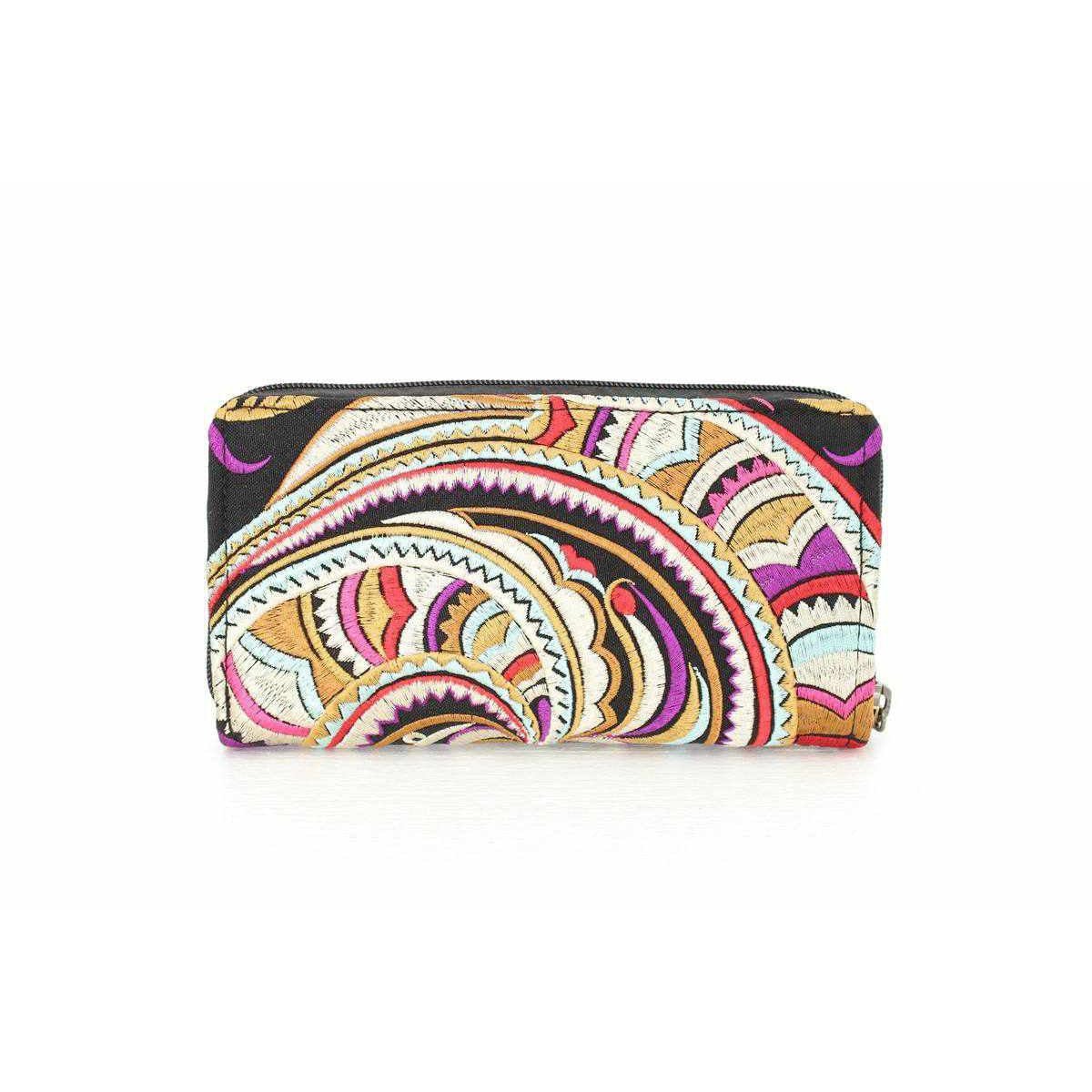 Geometric Multicolor Tribal Wallet - Thailand Bags La Vie Bien Geometric Multicolor Tribal Wallet - Thailand