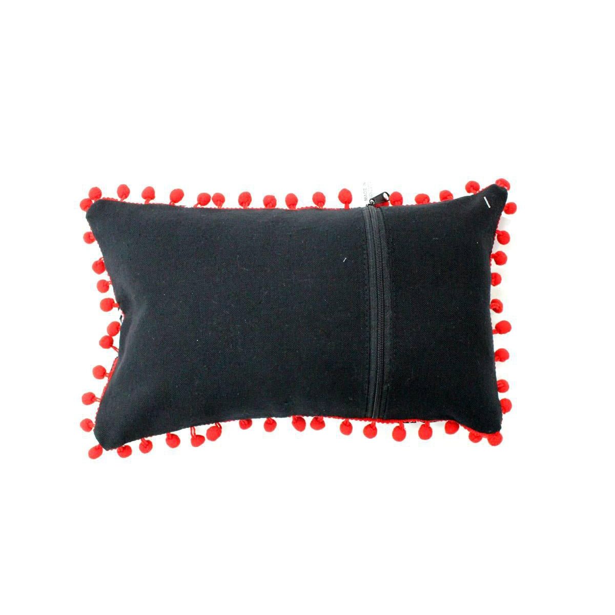 Geometric Pom Pom Lumbar Boho Cushion - Thailand Decor La Vie Bien Geometric Pom Pom Lumbar Boho Cushion - Thailand
