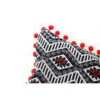 Geometric Pom Pom Lumbar Boho Cushion - Thailand Decor La Vie Bien Geometric Pom Pom Lumbar Boho Cushion - Thailand
