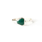 Geometric Stone Sterling Ring - Sea Green Chrysocolla