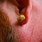 Geometric Wood Stud Earrings – Sterling Posts, ½″ faceted Earrings La Vie Bien Geometric Wood Stud Earrings – Sterling Posts, ½″ faceted