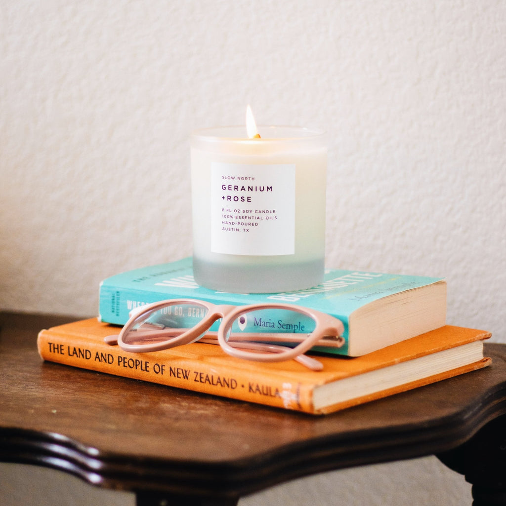 Geranium + Rose - Signature Candle Frosted Candles La Vie Bien Geranium + Rose - Signature Candle