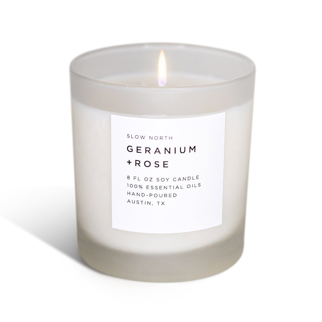 Geranium + Rose - Signature Candle Frosted Candles La Vie Bien Geranium + Rose - Signature Candle