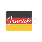 German Flag Personalized Card Holder, Custom Name Saffiano Leather Wallet Accessories La Vie Bien German Flag Personalized Card Holder, Custom Name Saffiano Leather Wallet