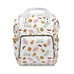 German goodies Diaper Backpack, White Travel Baby Bag with Berlin stamp, Bavarian pretzel, Fernsehturm tower, beer stein Bags La Vie Bien German goodies Diaper Backpack, White Travel Baby Bag with Berlin stamp, Bavarian pretzel, Fernsehturm tower, beer stein