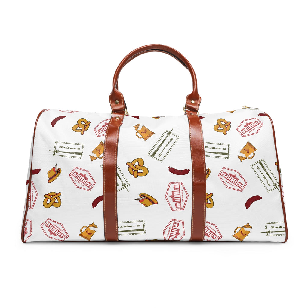 German goodies Waterproof Travel Bag, Oktoberfest Pretzel and Sausage Pattern Weekender Bags La Vie Bien German goodies Waterproof Travel Bag, Oktoberfest Pretzel and Sausage Pattern Weekender
