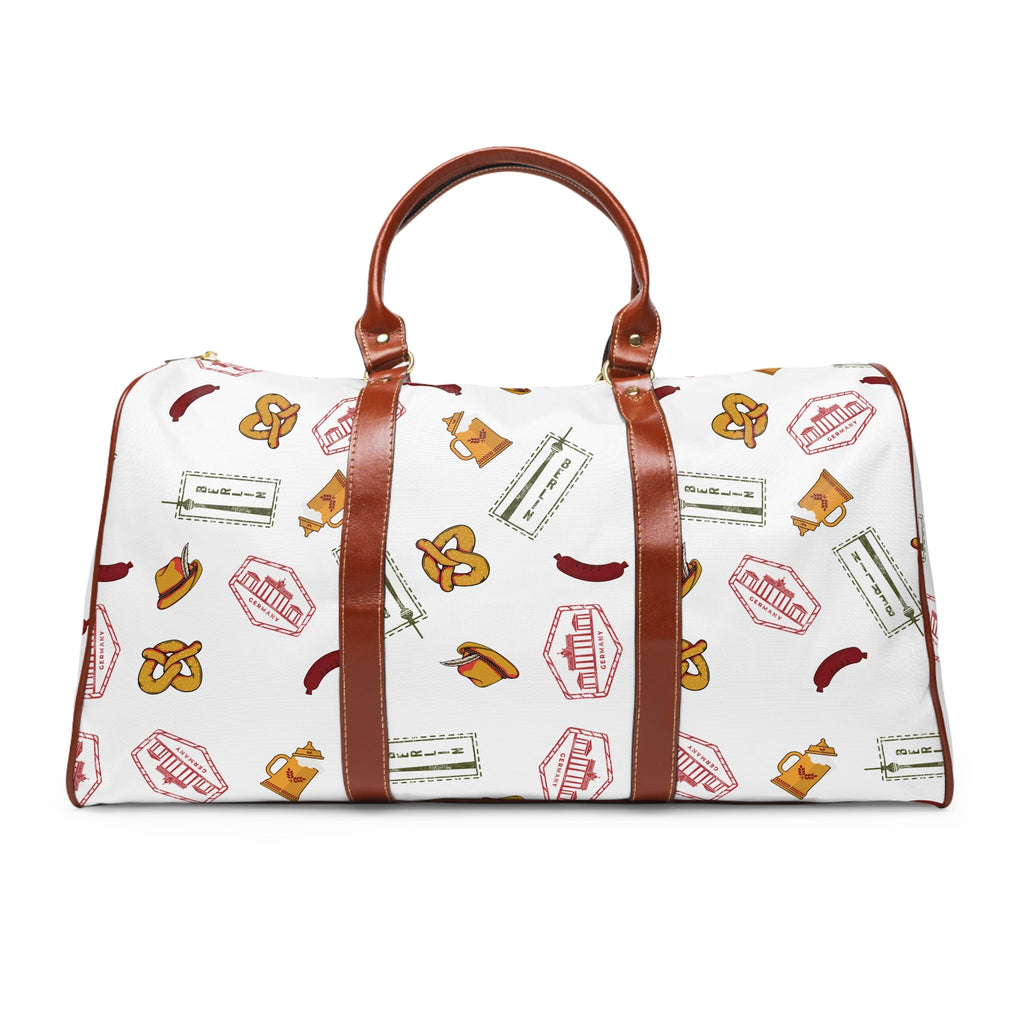 German goodies Waterproof Travel Bag, Oktoberfest Pretzel and Sausage Pattern Weekender Bags La Vie Bien German goodies Waterproof Travel Bag, Oktoberfest Pretzel and Sausage Pattern Weekender