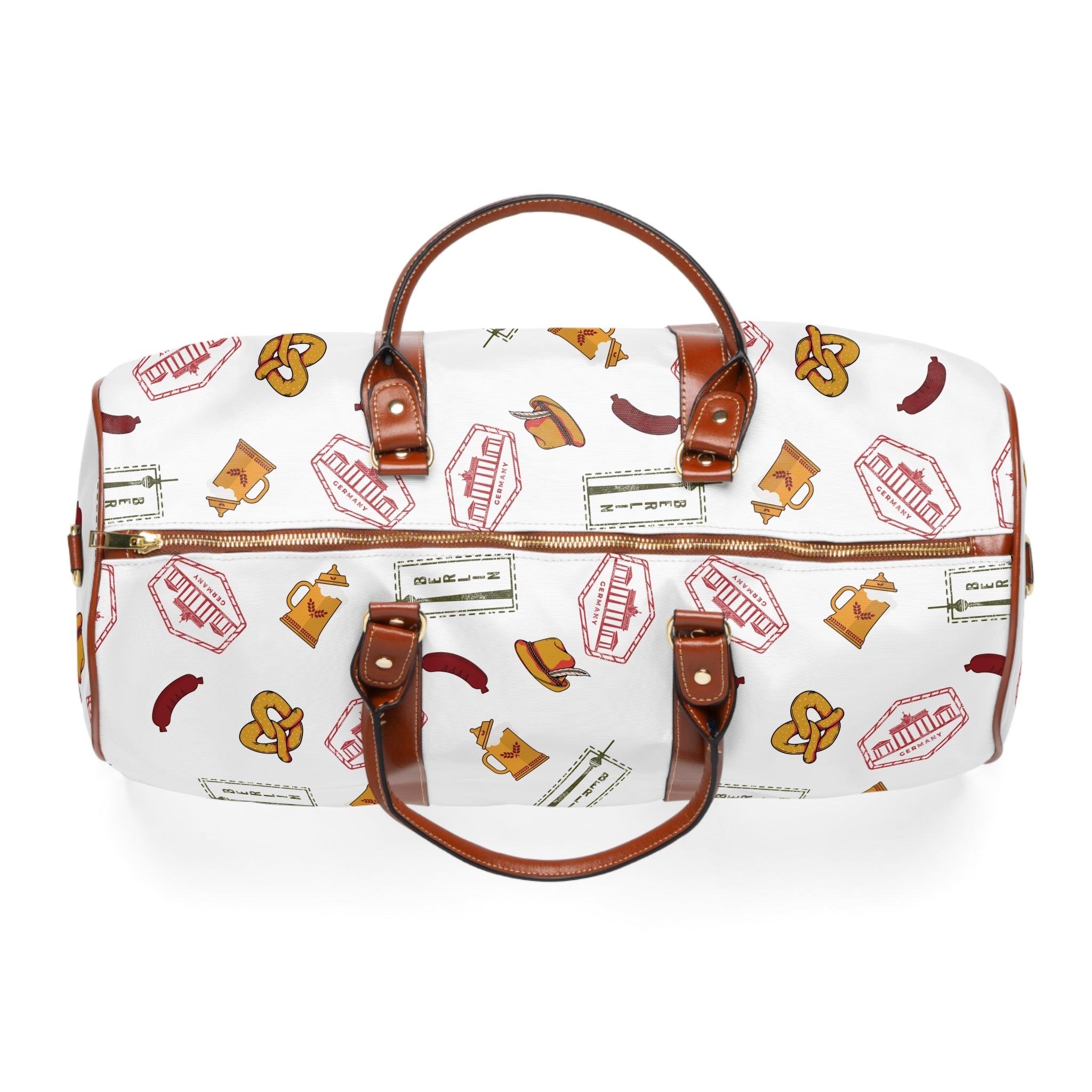 German goodies Waterproof Travel Bag, Oktoberfest Pretzel and Sausage Pattern Weekender Bags La Vie Bien German goodies Waterproof Travel Bag, Oktoberfest Pretzel and Sausage Pattern Weekender