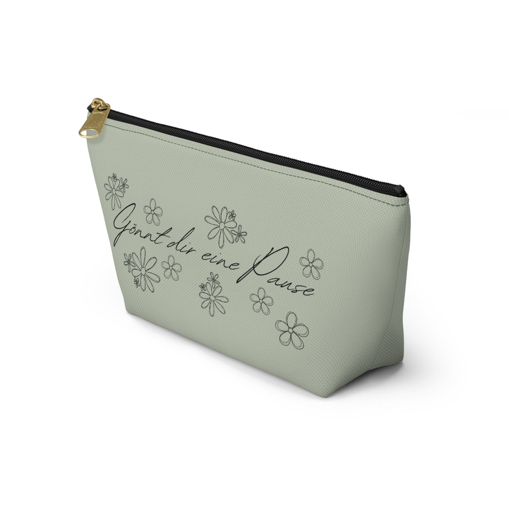 German mental health Accessory Pouch Gönnt dir eine Pause Floral Makeup Bag Bags La Vie Bien German mental health Accessory Pouch Gönnt dir eine Pause Floral Makeup Bag