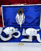 German Silver Flute Krishna Tilak Stick with Om & Swastik Diya La Vie Bien German Silver Flute Krishna Tilak Stick with Om & Swastik Diya