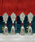 German Silver Morpankh Bell with Faux Rudraksh La Vie Bien German Silver Morpankh Bell with Faux Rudraksh