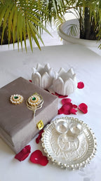 German Silver Thali in Velvet Gift Box La Vie Bien German Silver Thali in Velvet Gift Box