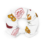 German themed Recycled Scrunchie - pretzels, Fernsehturm, beer steins, hats and Berlin stamp pattern La Vie Bien German themed Recycled Scrunchie - pretzels, Fernsehturm, beer steins, hats and Berlin stamp pattern