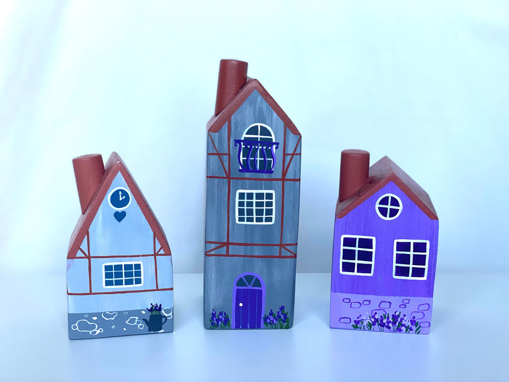 Wooden French Lavender Village Houses
