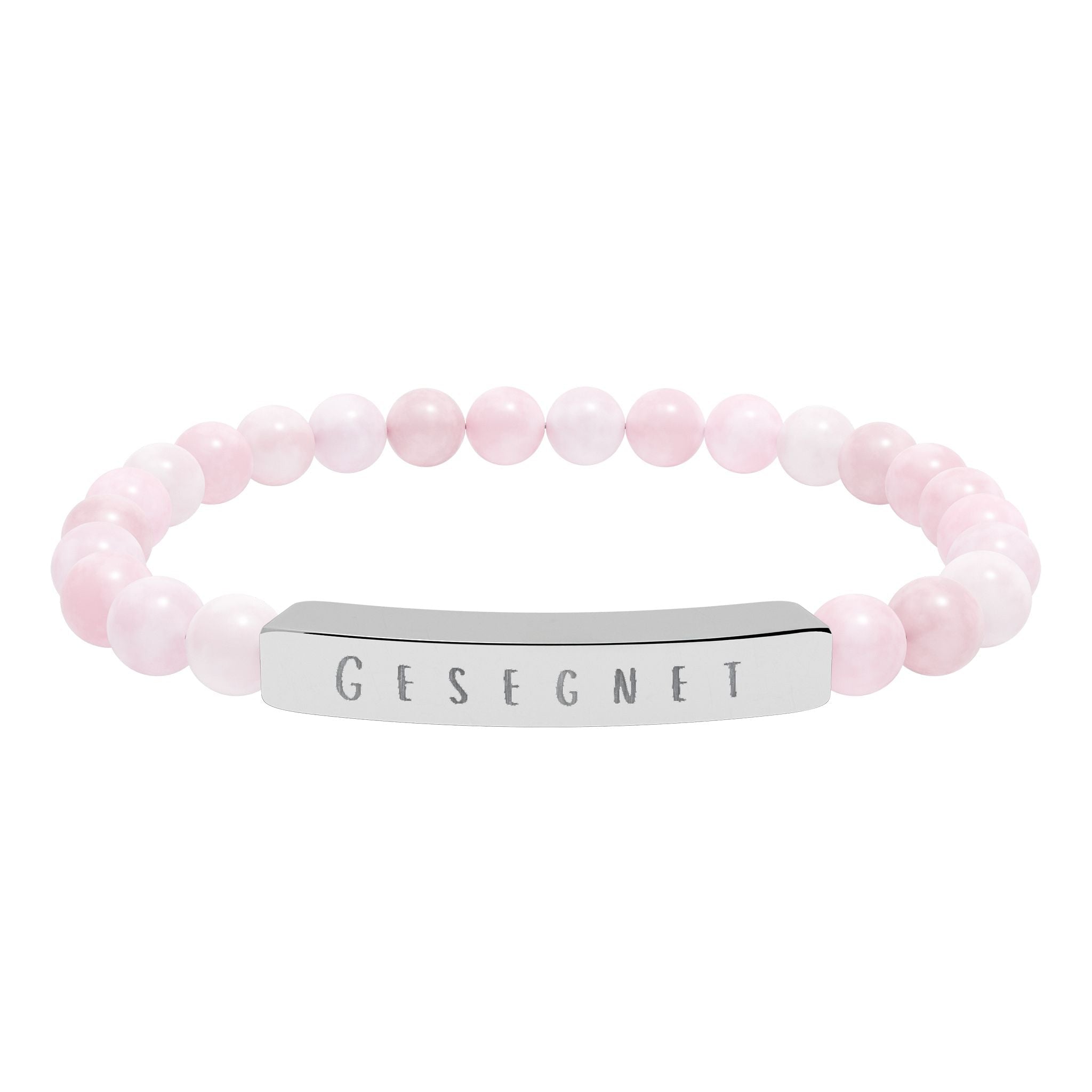 Gesegnet (Blessed) German Engravable Natural Stone Bar Bracelet — Stretch Gem Bead Bracelet Accessories La Vie Bien Gesegnet (Blessed) German Engravable Natural Stone Bar Bracelet — Stretch Gem Bead Bracelet