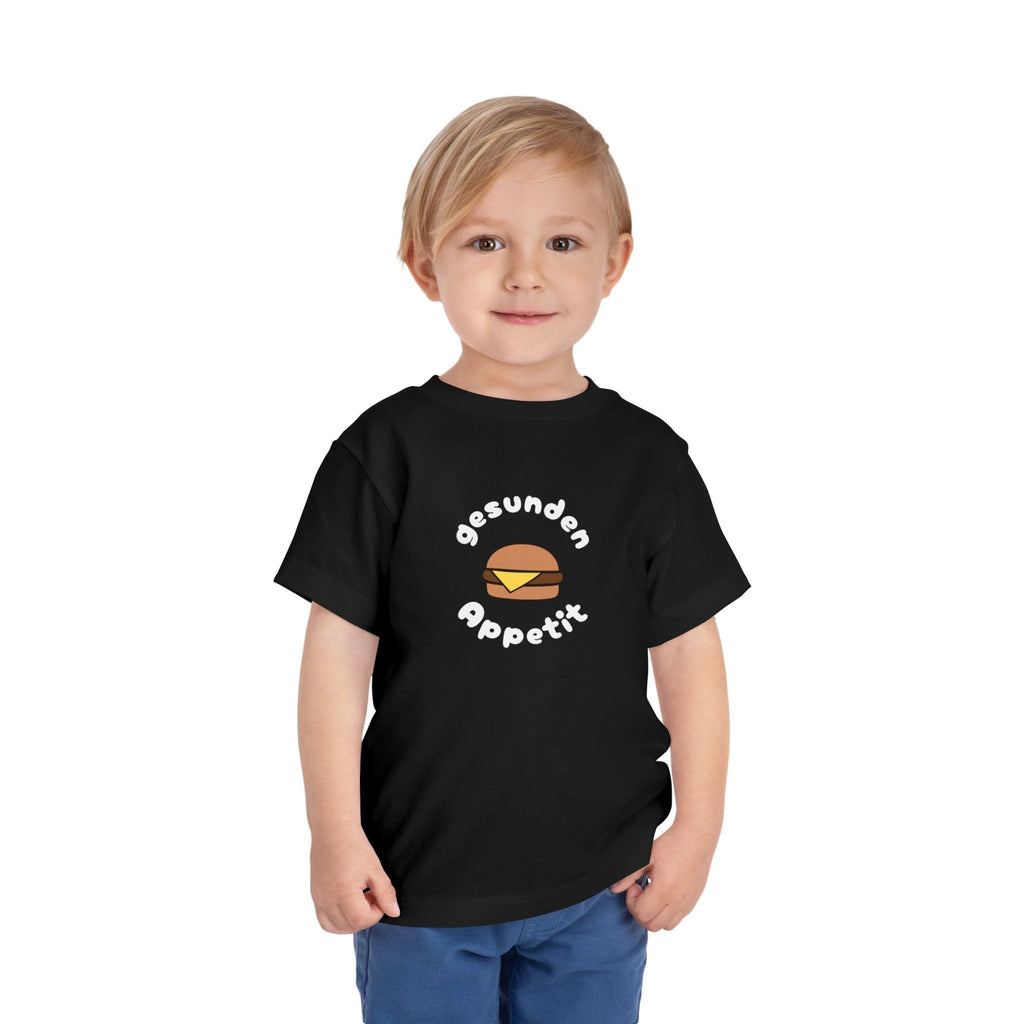 Gesunden Appetit Toddler Tee shirt with Cheeseburger by Printify