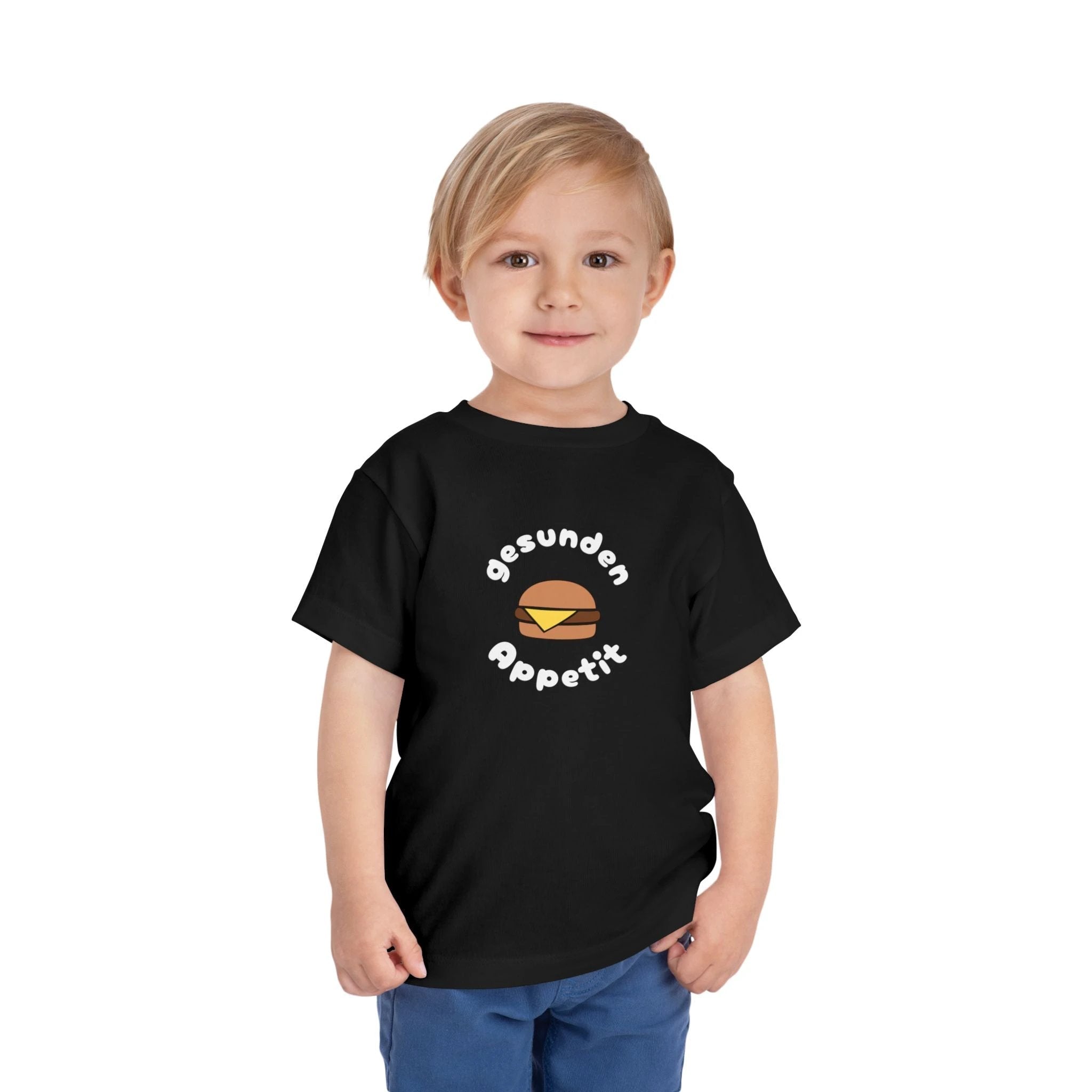 Gesunden Appetit Toddler Tee shirt with Cheeseburger by Printify