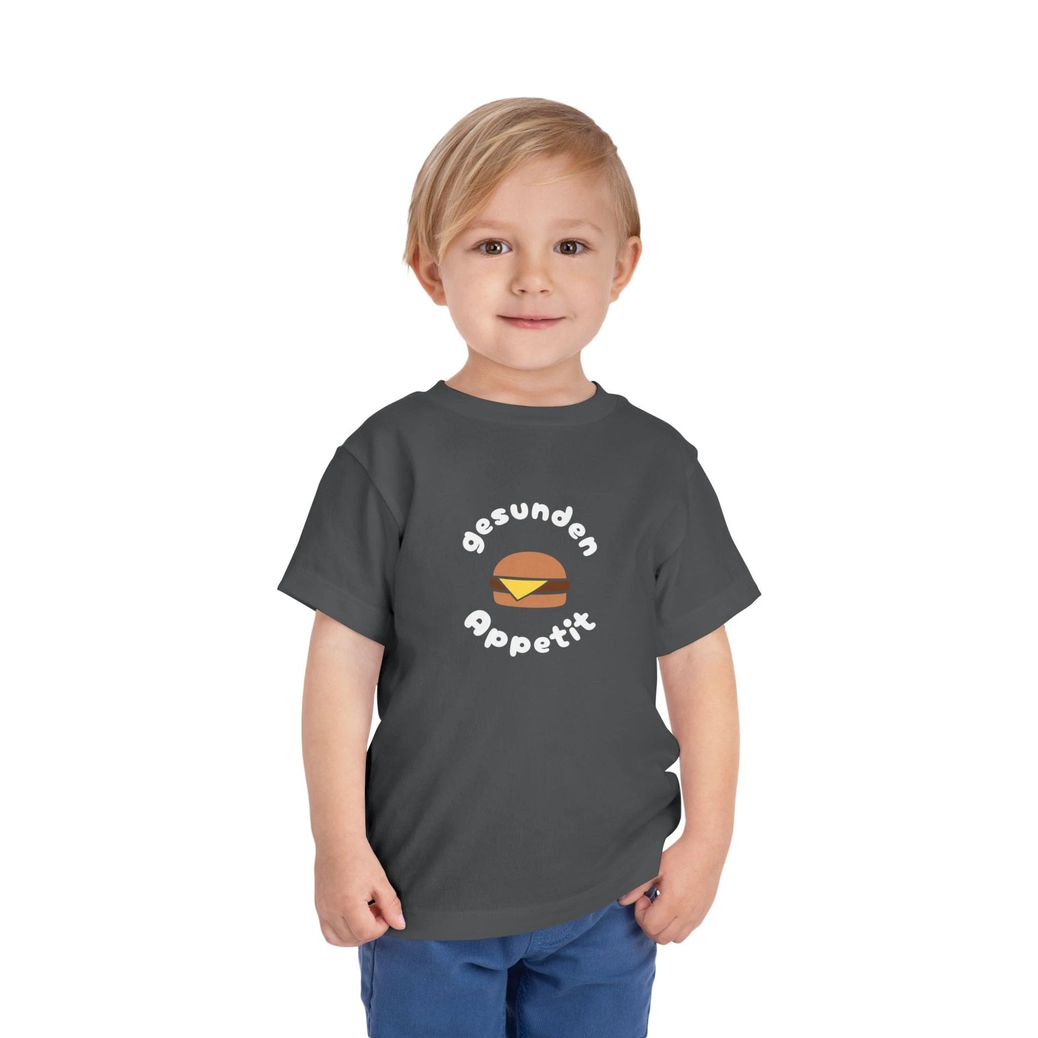 Gesunden Appetit Toddler Tee shirt with Cheeseburger by Printify