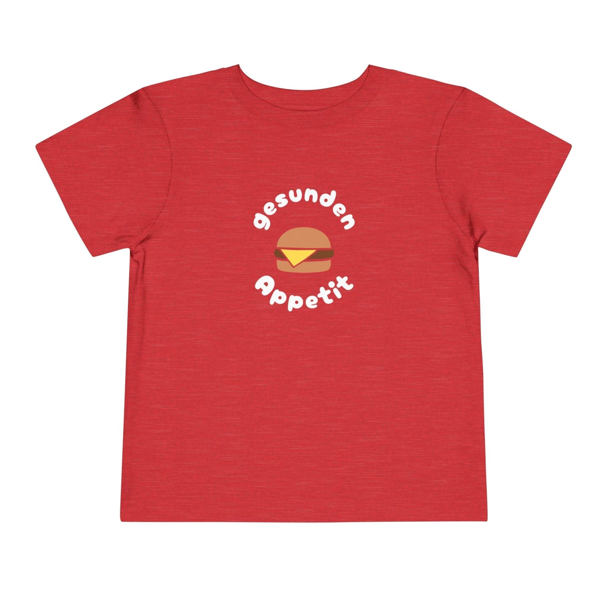 Gesunden Appetit Toddler Tee shirt with Cheeseburger by Printify