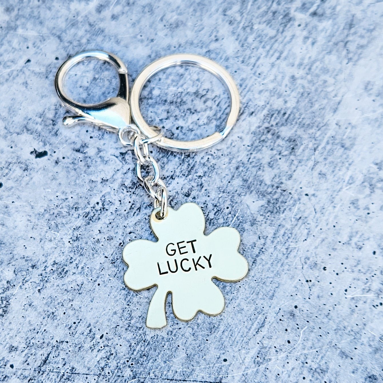 Get Lucky Four Leaf Clover Keyring Key Chains La Vie Bien Get Lucky Four Leaf Clover Keyring
