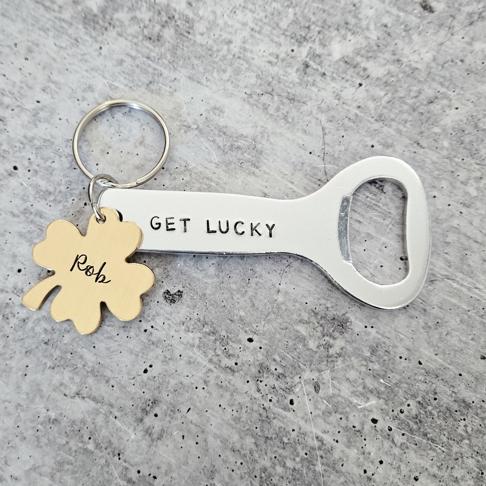 Get Lucky Personalized St. Patrick's Day Beer Bottle Opener Keychain For Him La Vie Bien Get Lucky Personalized St. Patrick's Day Beer Bottle Opener Keychain