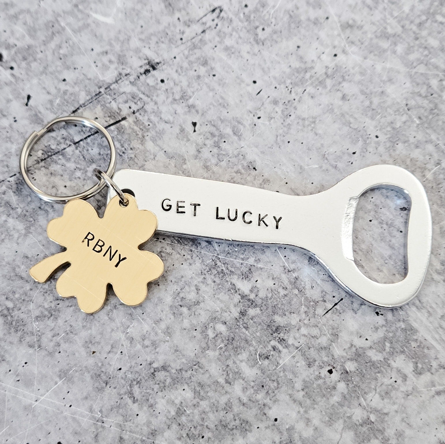 Get Lucky Personalized St. Patrick's Day Beer Bottle Opener Keychain For Him La Vie Bien Get Lucky Personalized St. Patrick's Day Beer Bottle Opener Keychain