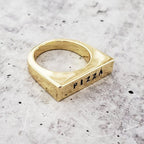 GET Money Gold or Silver Flat Top Ring Finger Rings La Vie Bien GET Money Gold or Silver Flat Top Ring
