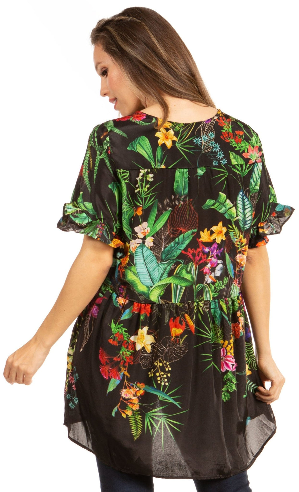 Get Summer Ready with Sakkas Eli Women's Floral Ruffle Top Blouse Tunic tops La Vie Bien Get Summer Ready with Sakkas Eli Women's Floral Ruffle Top Blouse Tunic