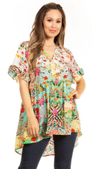 Get Summer Ready with Sakkas Eli Women's Floral Ruffle Top Blouse Tunic tops La Vie Bien Get Summer Ready with Sakkas Eli Women's Floral Ruffle Top Blouse Tunic