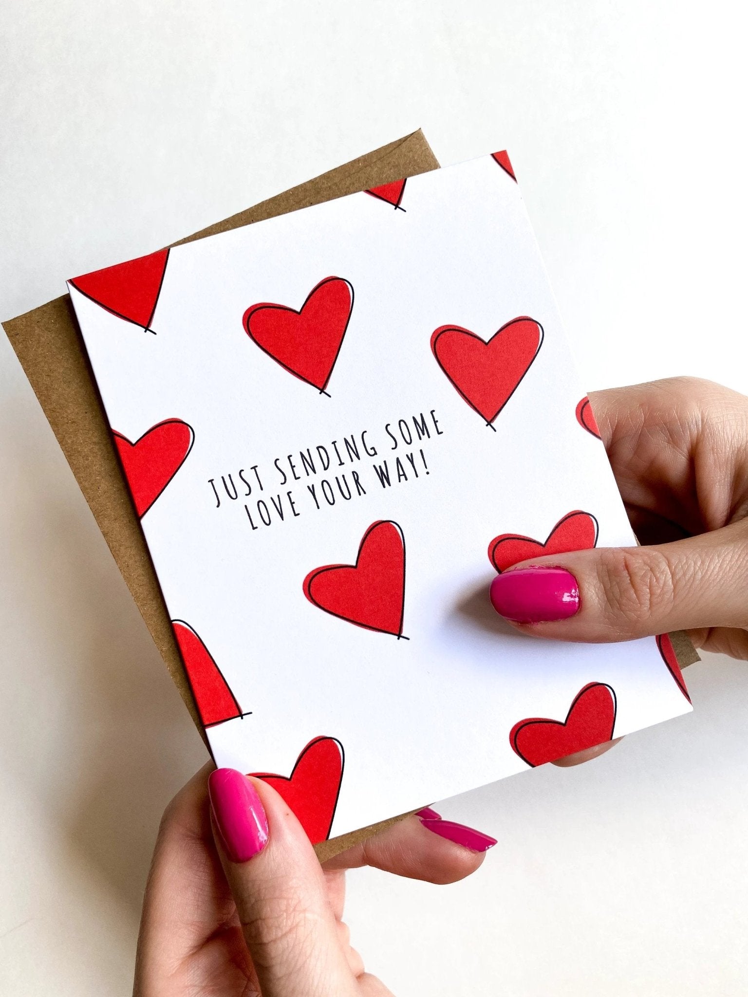 Get Well Card – Just Sending Some Love Your Way, Encouragement & Support Greeting Card by Five Dot Post