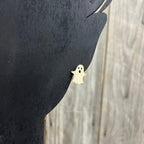 Ghost Earrings in White, Pink or Silver - Wood Stud Earrings