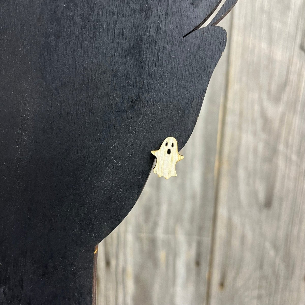 Ghost Earrings in White, Pink or Silver - Wood Stud Earrings