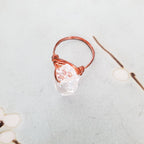 Giant Herkimer Diamond Wire Wrapped Ring Finger Rings La Vie Bien Giant Herkimer Diamond Wire Wrapped Ring