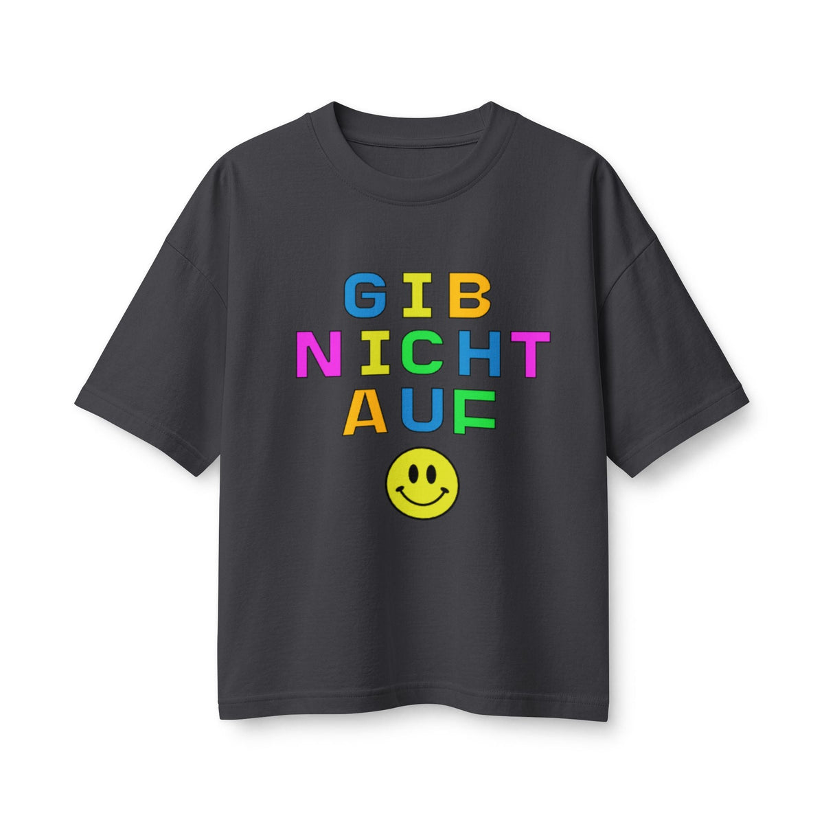 Gib Nicht Auf boxy Tee, Colorful German Motivational Graphic T-Shirt T-Shirt La Vie Bien Gib Nicht Auf boxy Tee, Colorful German Motivational Graphic T-Shirt