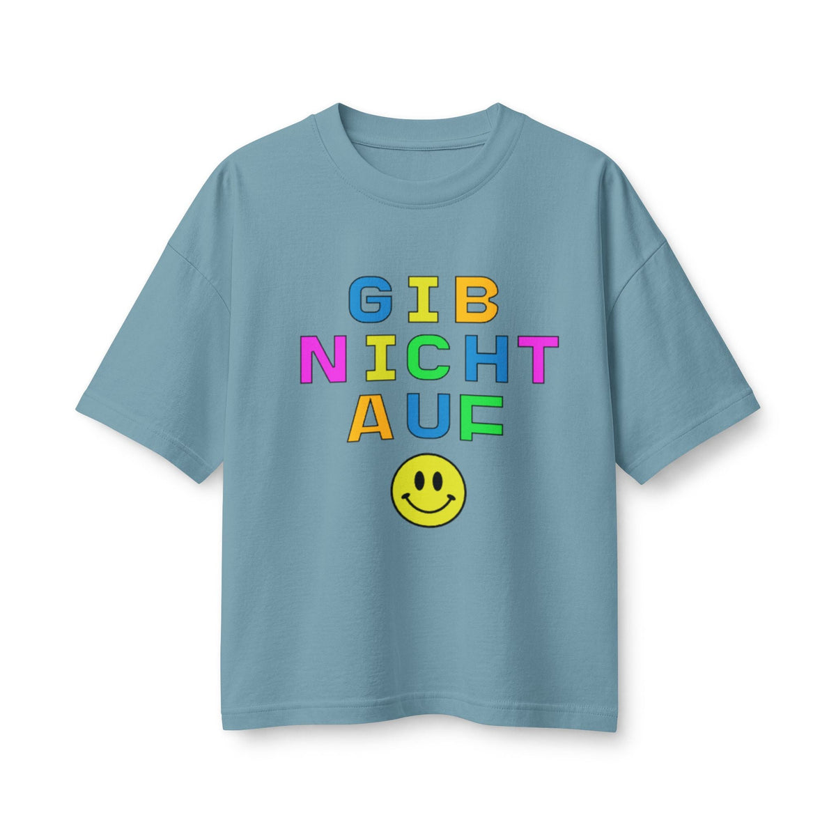 Gib Nicht Auf boxy Tee, Colorful German Motivational Graphic T-Shirt T-Shirt La Vie Bien Gib Nicht Auf boxy Tee, Colorful German Motivational Graphic T-Shirt