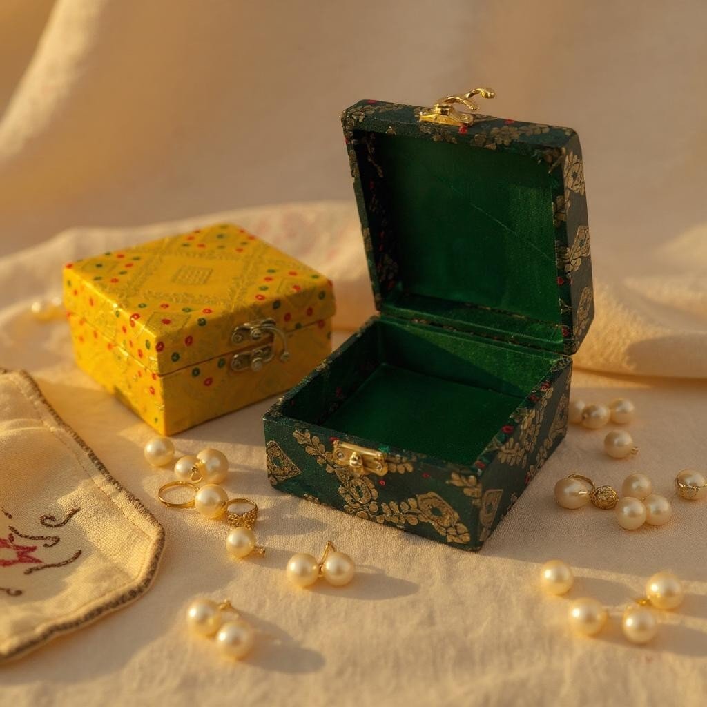 Gift Box - Perfect To Pack Small Gifts Like Diya, Jewelry, Prasad La Vie Bien Gift Box - Perfect To Pack Small Gifts Like Diya, Jewelry, Prasad