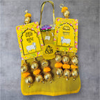 Gift Combo - Pair of Shubh Labh & Resin Ganesha in Tissue Fabric Reusable Gift Bag La Vie Bien Gift Combo - Pair of Shubh Labh & Resin Ganesha in Tissue Fabric Reusable Gift Bag