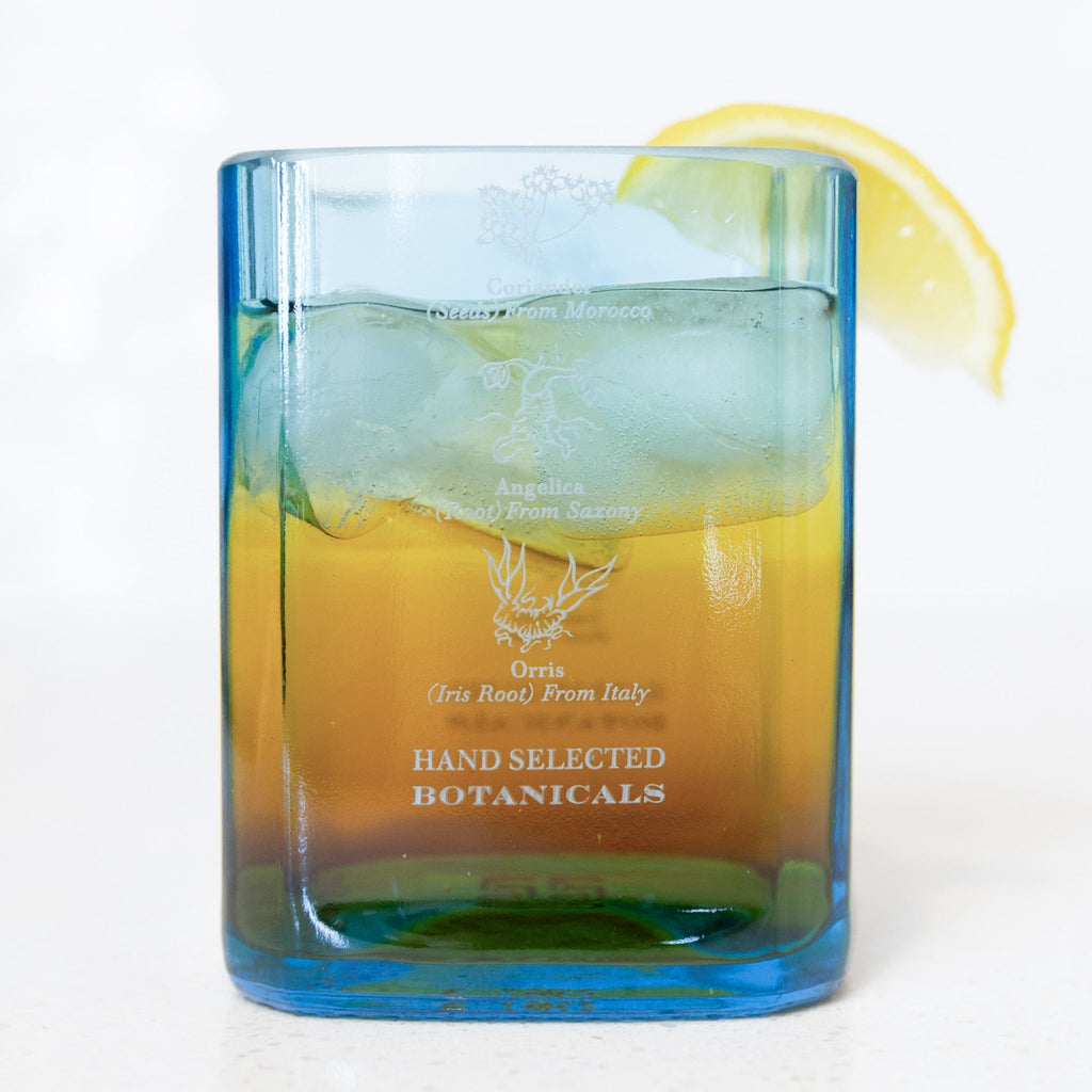 Gin Reclaimed Bottle Glassware - Set of 4 Kitchen-Glass La Vie Bien Gin Reclaimed Bottle Glassware - Set of 4