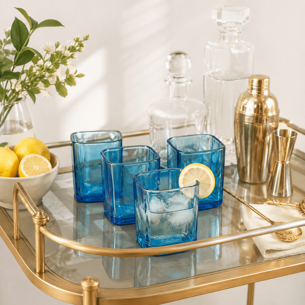 Gin Reclaimed Bottle Glassware - Set of 4 Kitchen-Glass La Vie Bien Gin Reclaimed Bottle Glassware - Set of 4