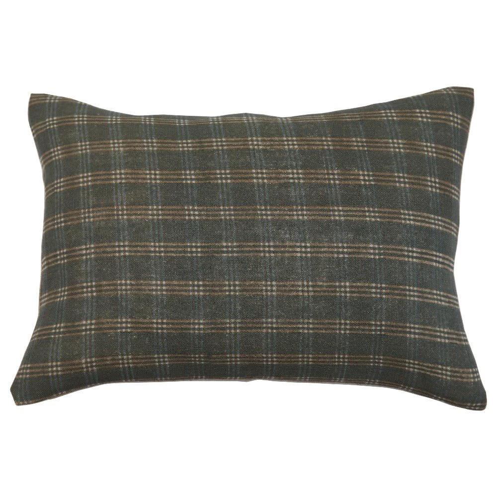 Gina Linen Block Print Throw Pillow Cover, Sand by White Cliff Studio