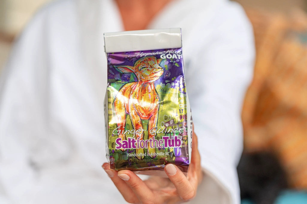 GINGER QUINCE GOATS MILK ARNICA BATH SALTS: BABY GOAT DESIGN by Essential Journeys