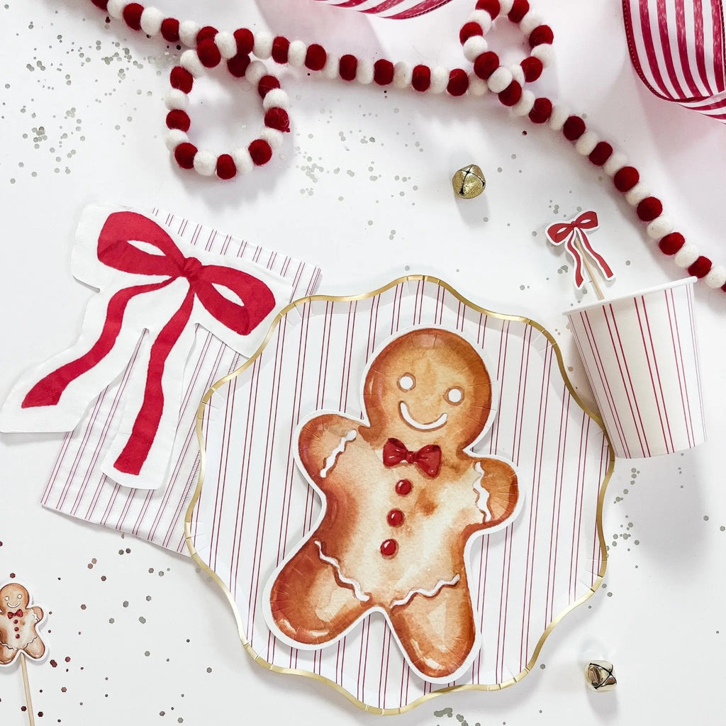 Gingerbread Man Christmas Paper Plate