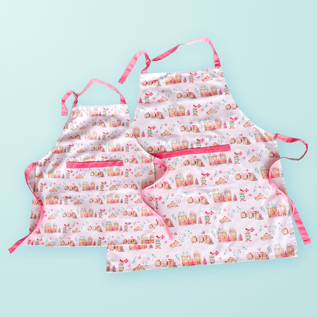 Gingerbread Village Apron | Mommy + Me Apron La Vie Bien Gingerbread Village Apron | Mommy + Me