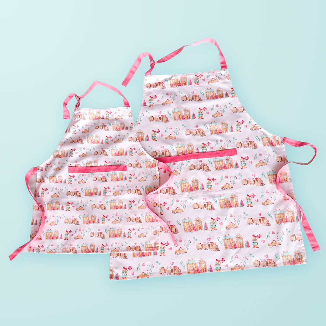 Gingerbread Village Apron | Mommy + Me Apron La Vie Bien Gingerbread Village Apron | Mommy + Me