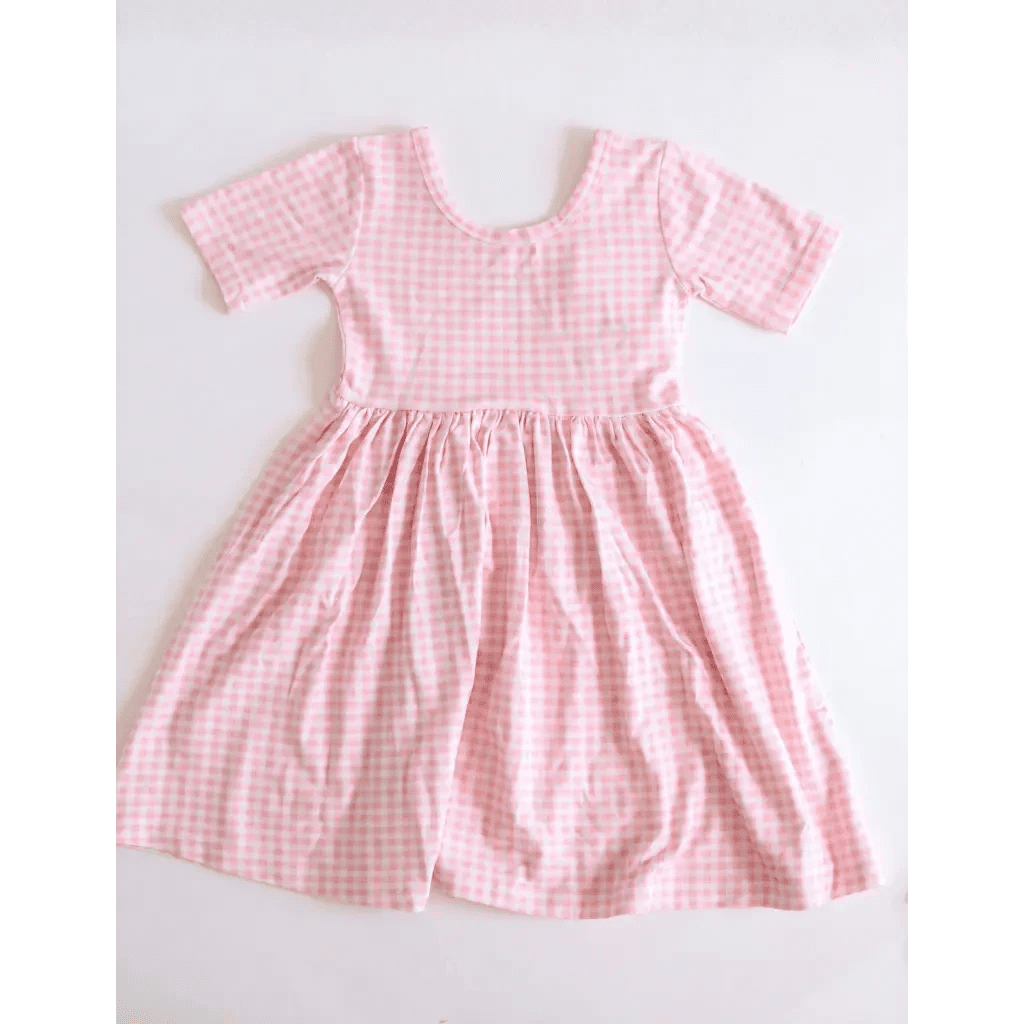 Gingham All Day Bamboo Twirl Dress by Polished Prints