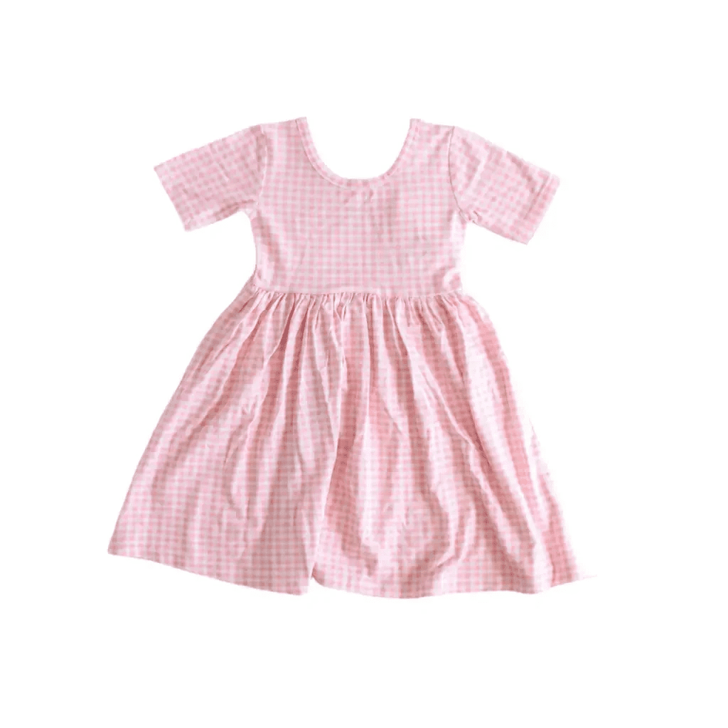 Gingham All Day Bamboo Twirl Dress by Polished Prints